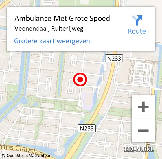Locatie op kaart van de 112 melding: Ambulance Met Grote Spoed Naar Veenendaal, Ruiterijweg op 22 maart 2018 15:11
