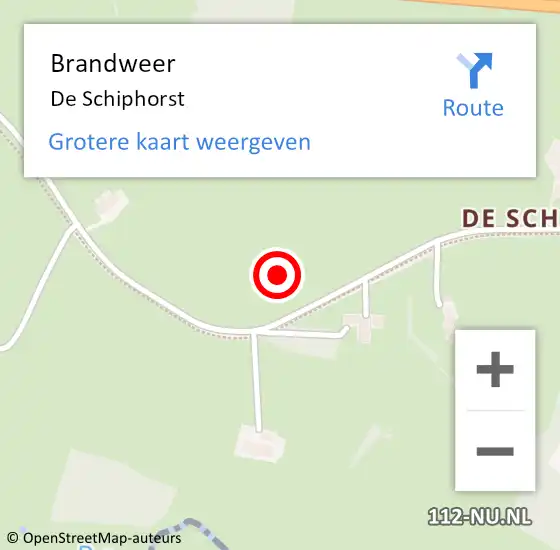 Locatie op kaart van de 112 melding: Brandweer De Schiphorst op 22 maart 2018 15:46