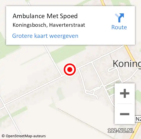 Locatie op kaart van de 112 melding: Ambulance Met Spoed Naar Koningsbosch, Haverterstraat op 22 maart 2018 16:08