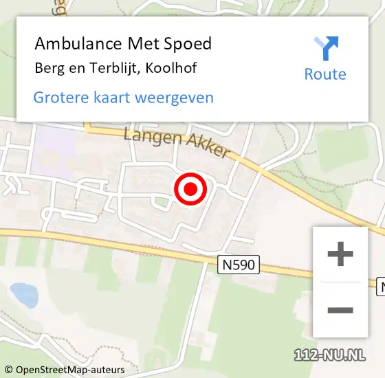 Locatie op kaart van de 112 melding: Ambulance Met Spoed Naar Berg en Terblijt, Koolhof op 23 september 2013 06:56