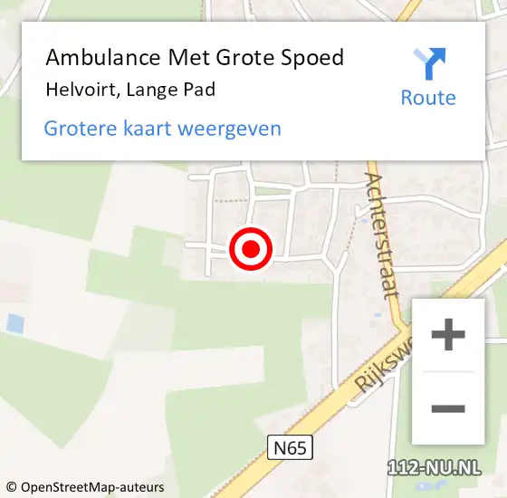 Locatie op kaart van de 112 melding: Ambulance Met Grote Spoed Naar Helvoirt, Lange Pad op 22 maart 2018 18:17