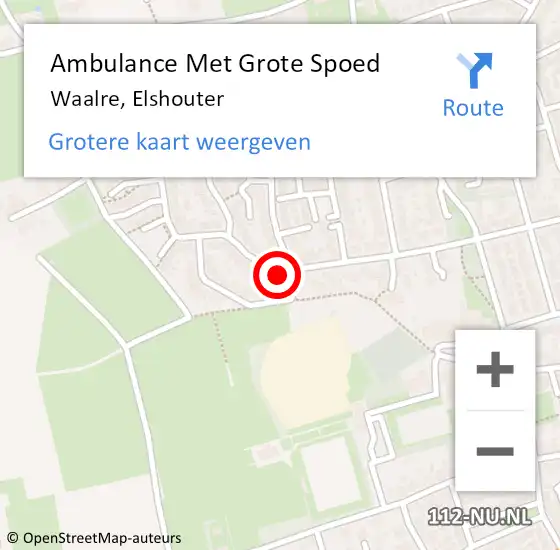 Locatie op kaart van de 112 melding: Ambulance Met Grote Spoed Naar Waalre, Elshouter op 22 maart 2018 18:25