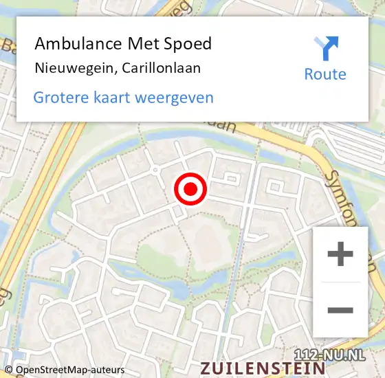 Locatie op kaart van de 112 melding: Ambulance Met Spoed Naar Nieuwegein, Carillonlaan op 22 maart 2018 19:08
