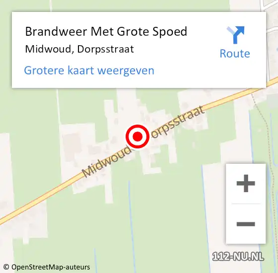 Locatie op kaart van de 112 melding: Brandweer Met Grote Spoed Naar Midwoud, Dorpsstraat op 22 maart 2018 19:40