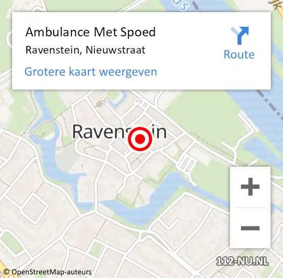 Locatie op kaart van de 112 melding: Ambulance Met Spoed Naar Ravenstein, Nieuwstraat op 22 maart 2018 20:28