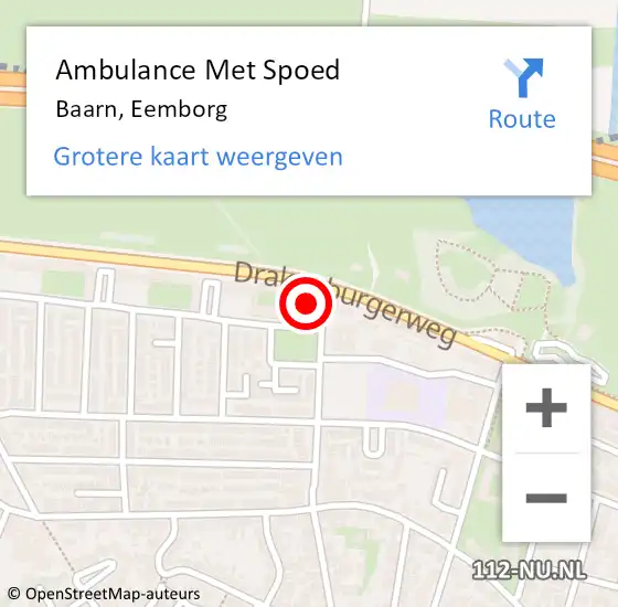 Locatie op kaart van de 112 melding: Ambulance Met Spoed Naar Baarn, Eemborg op 22 maart 2018 20:51