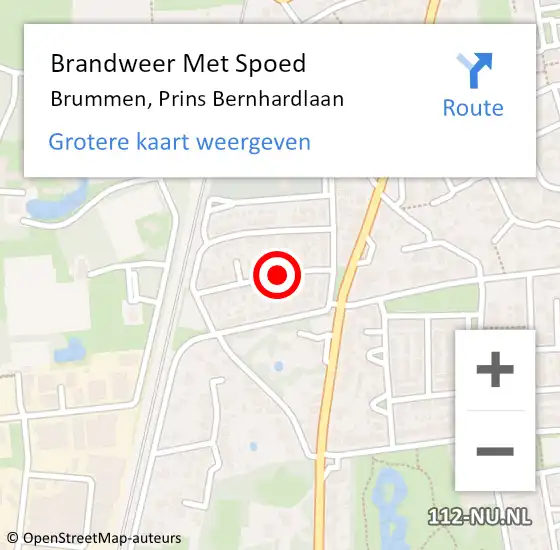 Locatie op kaart van de 112 melding: Brandweer Met Spoed Naar Brummen, Prins Bernhardlaan op 22 maart 2018 21:47