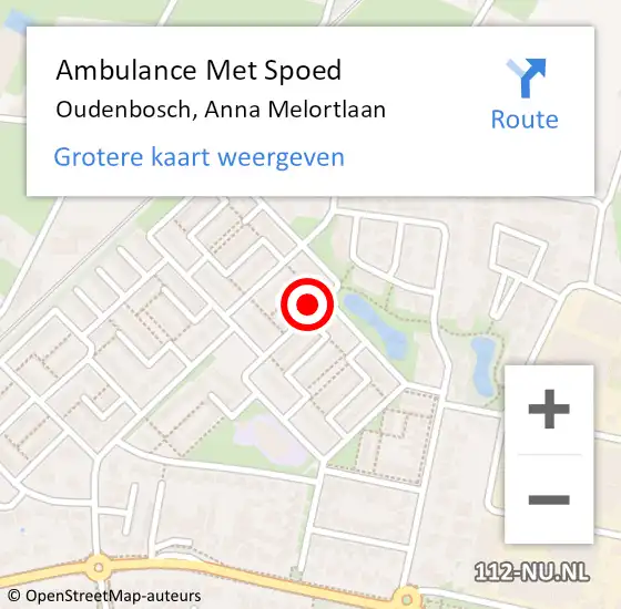 Locatie op kaart van de 112 melding: Ambulance Met Spoed Naar Oudenbosch, Anna Melortlaan op 22 maart 2018 22:19