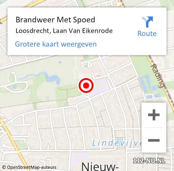 Locatie op kaart van de 112 melding: Brandweer Met Spoed Naar Loosdrecht, Laan Van Eikenrode op 22 maart 2018 22:33