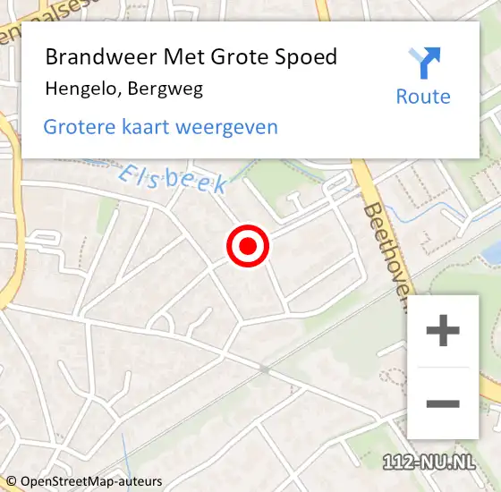 Locatie op kaart van de 112 melding: Brandweer Met Grote Spoed Naar Hengelo, Bergweg op 22 maart 2018 23:08