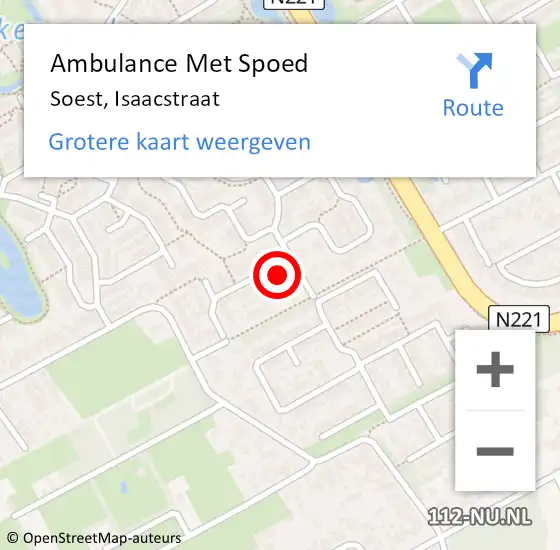 Locatie op kaart van de 112 melding: Ambulance Met Spoed Naar Soest, Isaacstraat op 22 maart 2018 23:19