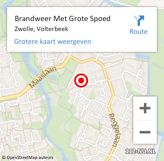 Locatie op kaart van de 112 melding: Brandweer Met Grote Spoed Naar Zwolle, Volterbeek op 22 maart 2018 23:48