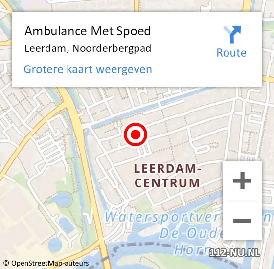 Locatie op kaart van de 112 melding: Ambulance Met Spoed Naar Leerdam, Noorderbergpad op 23 maart 2018 01:39