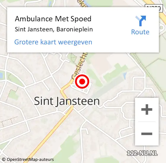 Locatie op kaart van de 112 melding: Ambulance Met Spoed Naar Sint Jansteen, Baronieplein op 23 maart 2018 02:15