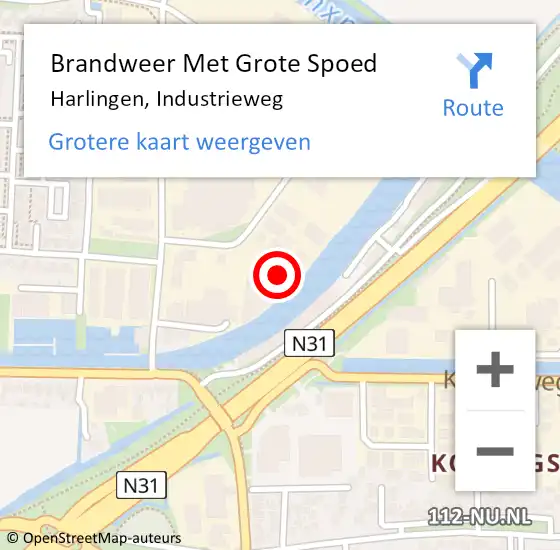 Locatie op kaart van de 112 melding: Brandweer Met Grote Spoed Naar Harlingen, Industrieweg op 23 maart 2018 02:21