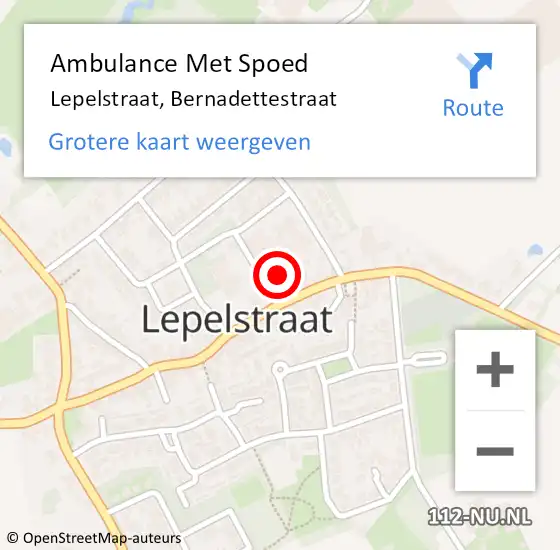 Locatie op kaart van de 112 melding: Ambulance Met Spoed Naar Lepelstraat, Bernadettestraat op 23 maart 2018 05:27