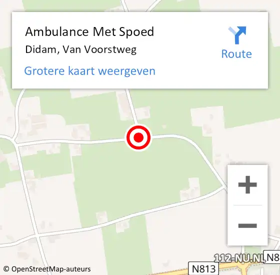 Locatie op kaart van de 112 melding: Ambulance Met Spoed Naar Didam, Van Voorstweg op 23 maart 2018 07:28