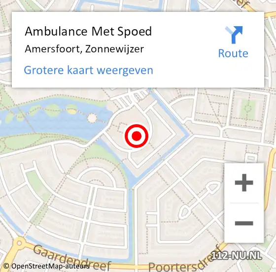 Locatie op kaart van de 112 melding: Ambulance Met Spoed Naar Amersfoort, Zonnewijzer op 23 maart 2018 09:43