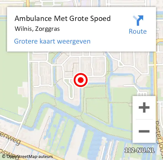 Locatie op kaart van de 112 melding: Ambulance Met Grote Spoed Naar Wilnis, Zorggras op 23 maart 2018 10:56