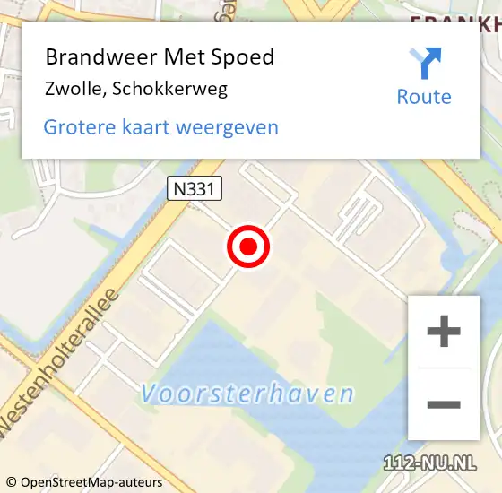 Locatie op kaart van de 112 melding: Brandweer Met Spoed Naar Zwolle, Schokkerweg op 23 maart 2018 11:15