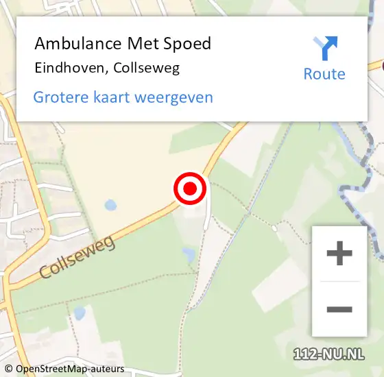 Locatie op kaart van de 112 melding: Ambulance Met Spoed Naar Eindhoven, Collseweg op 23 maart 2018 12:15