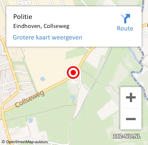 Locatie op kaart van de 112 melding: Politie Eindhoven, Collseweg op 23 maart 2018 12:16