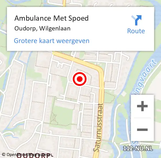 Locatie op kaart van de 112 melding: Ambulance Met Spoed Naar Oudorp, Wilgenlaan op 23 maart 2018 12:29