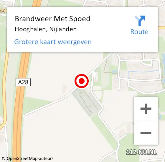 Locatie op kaart van de 112 melding: Brandweer Met Spoed Naar Hooghalen, Nijlanden op 23 maart 2018 13:39