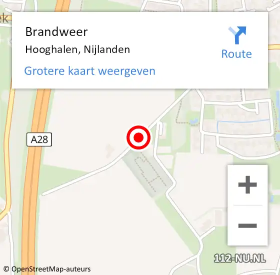 Locatie op kaart van de 112 melding: Brandweer Hooghalen, Nijlanden op 23 maart 2018 13:42