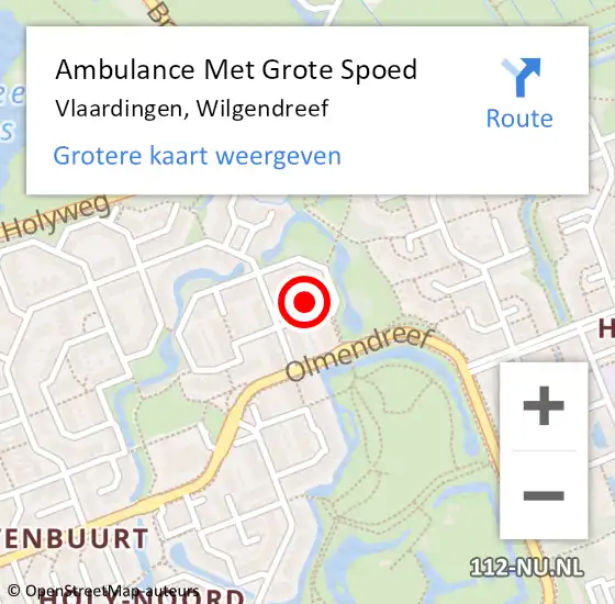 Locatie op kaart van de 112 melding: Ambulance Met Grote Spoed Naar Vlaardingen, Wilgendreef op 23 maart 2018 13:42