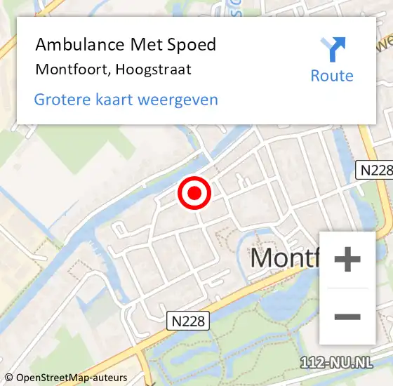Locatie op kaart van de 112 melding: Ambulance Met Spoed Naar Montfoort, Hoogstraat op 23 maart 2018 14:13