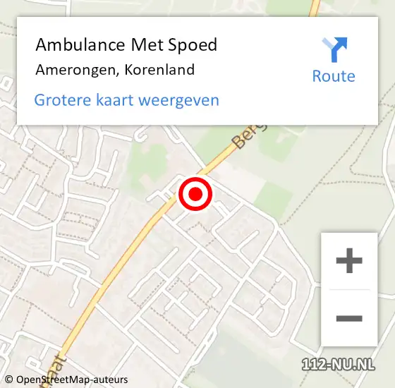 Locatie op kaart van de 112 melding: Ambulance Met Spoed Naar Amerongen, Korenland op 23 maart 2018 14:14