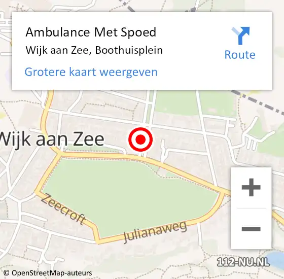 Locatie op kaart van de 112 melding: Ambulance Met Spoed Naar Wijk aan Zee, Boothuisplein op 23 maart 2018 14:40