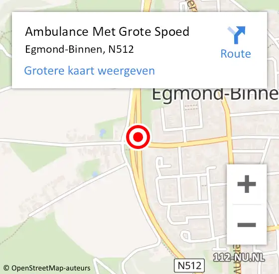 Locatie op kaart van de 112 melding: Ambulance Met Grote Spoed Naar Egmond-Binnen, N512 op 23 maart 2018 15:37