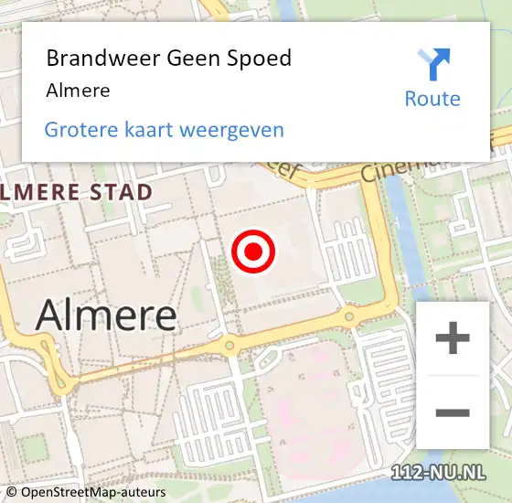 Locatie op kaart van de 112 melding: Brandweer Geen Spoed Naar Almere op 23 maart 2018 15:55