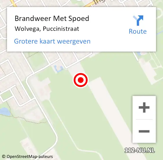 Locatie op kaart van de 112 melding: Brandweer Met Spoed Naar Wolvega, Puccinistraat op 23 maart 2018 16:31