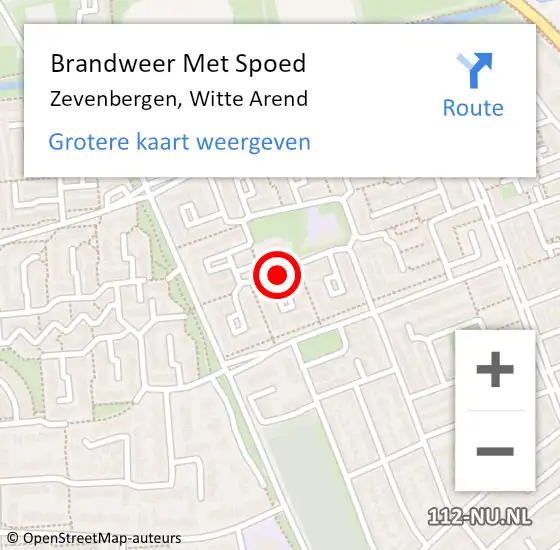 Locatie op kaart van de 112 melding: Brandweer Met Spoed Naar Zevenbergen, Witte Arend op 23 maart 2018 16:33