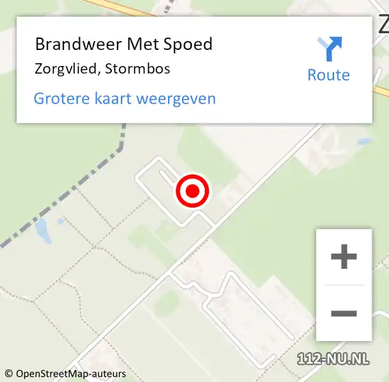 Locatie op kaart van de 112 melding: Brandweer Met Spoed Naar Zorgvlied, Stormbos op 23 maart 2018 16:43