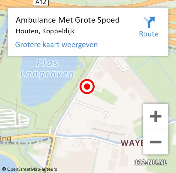 Locatie op kaart van de 112 melding: Ambulance Met Grote Spoed Naar Houten, Koppeldijk op 23 maart 2018 16:47