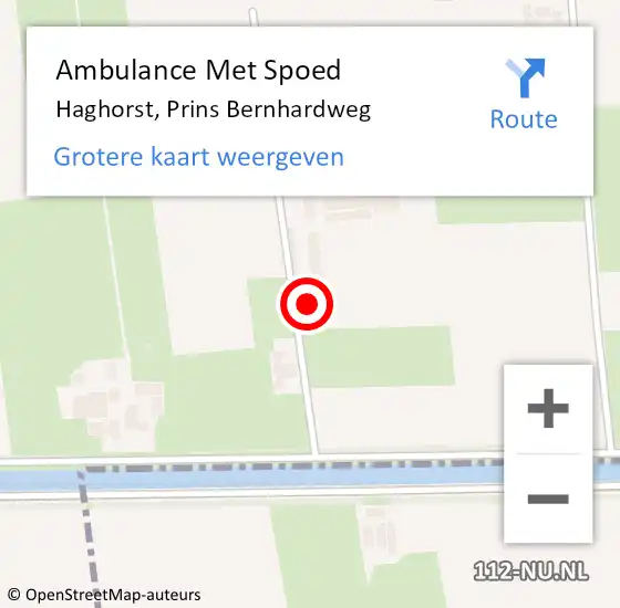 Locatie op kaart van de 112 melding: Ambulance Met Spoed Naar Haghorst, Prins Bernhardweg op 23 maart 2018 17:30