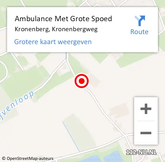 Locatie op kaart van de 112 melding: Ambulance Met Grote Spoed Naar Kronenberg, Kronenbergweg op 20 februari 2014 03:08
