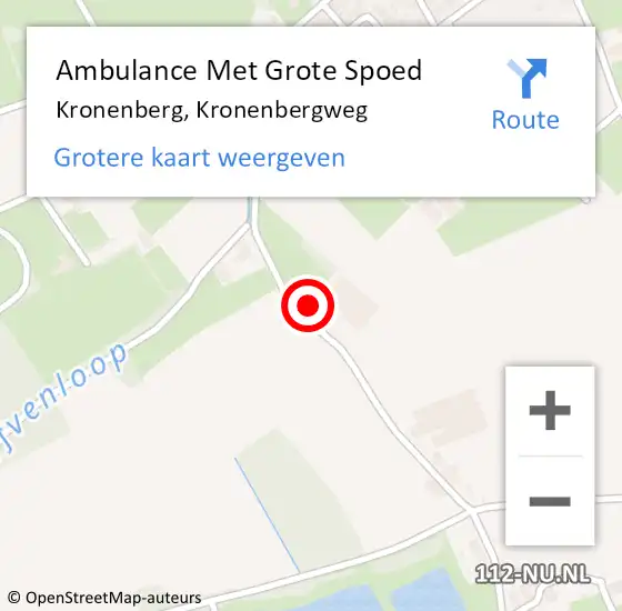 Locatie op kaart van de 112 melding: Ambulance Met Grote Spoed Naar Kronenberg, Kronenbergweg op 20 februari 2014 03:10