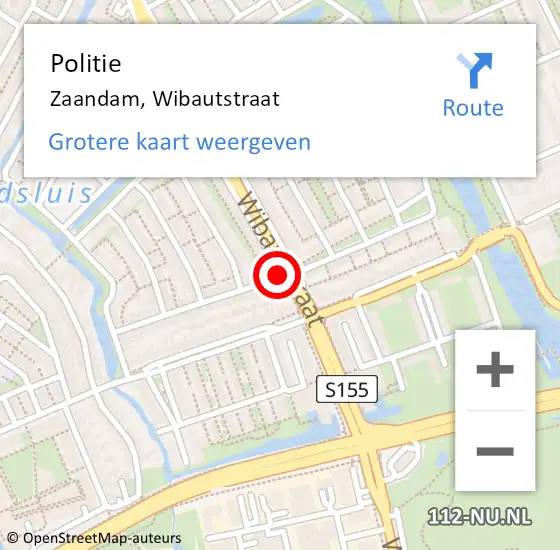 Locatie op kaart van de 112 melding: Politie Zaandam, Wibautstraat op 23 maart 2018 19:04