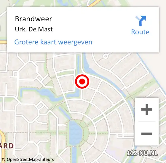 Locatie op kaart van de 112 melding: Brandweer Urk, De Mast op 23 maart 2018 19:28