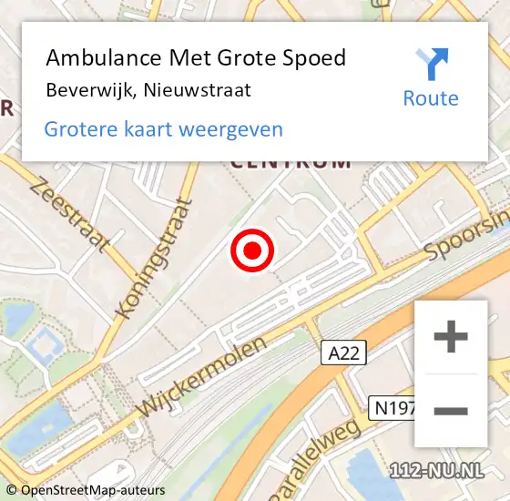 Locatie op kaart van de 112 melding: Ambulance Met Grote Spoed Naar Beverwijk, Nieuwstraat op 23 maart 2018 19:39