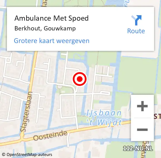 Locatie op kaart van de 112 melding: Ambulance Met Spoed Naar Berkhout, Gouwkamp op 20 februari 2014 03:56