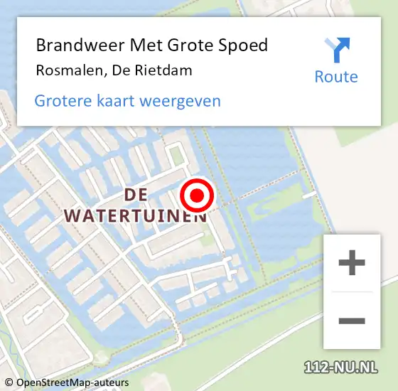 Locatie op kaart van de 112 melding: Brandweer Met Grote Spoed Naar Rosmalen, De Rietdam op 23 maart 2018 20:16