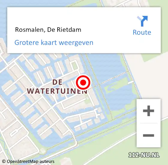 Locatie op kaart van de 112 melding:  Rosmalen, De Rietdam op 23 maart 2018 20:16