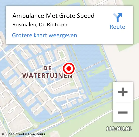 Locatie op kaart van de 112 melding: Ambulance Met Grote Spoed Naar Rosmalen, De Rietdam op 23 maart 2018 20:16