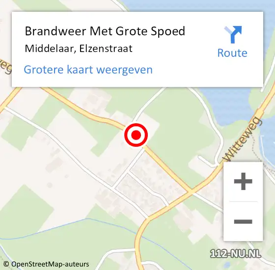 Locatie op kaart van de 112 melding: Brandweer Met Grote Spoed Naar Middelaar, Elzenstraat op 23 maart 2018 20:44